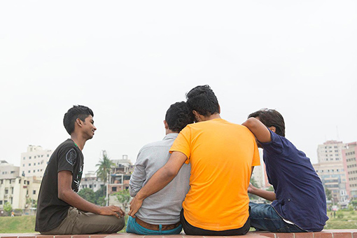 UNICEF-Mawa- Bangladesh-Key populations - young men who have sex with men gather in public in Bangladesh