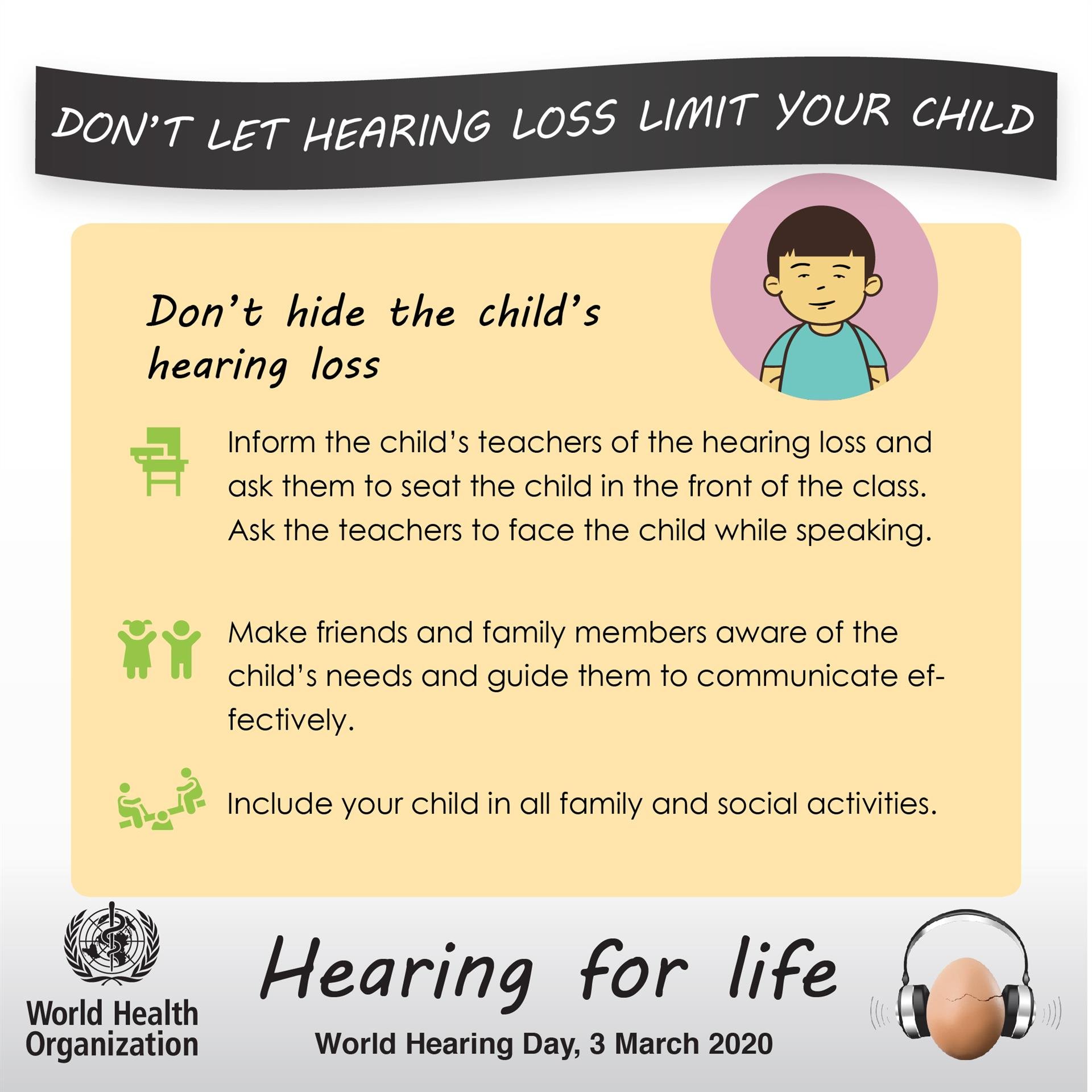 World Hearing Day 2020: Don't hide the child's hearing loss