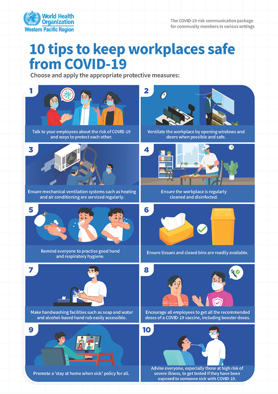 10 tips to keep workplaces safe from COVID-19